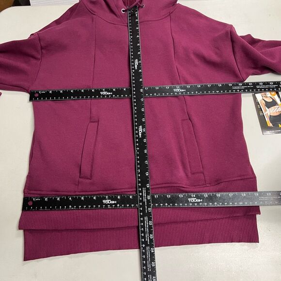 AVIA Plush Hoodie Women’s Size Medium Purple Long Sleeves Thumb Holes NEW‎ - Picture 5 of 11